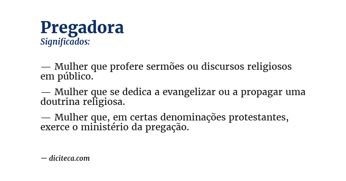 Significado de pregadora