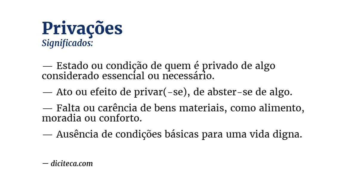 Significado de privações