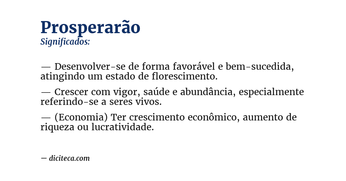 Significado de prosperarão