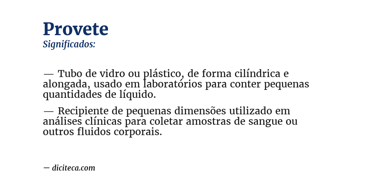 Significado de provete