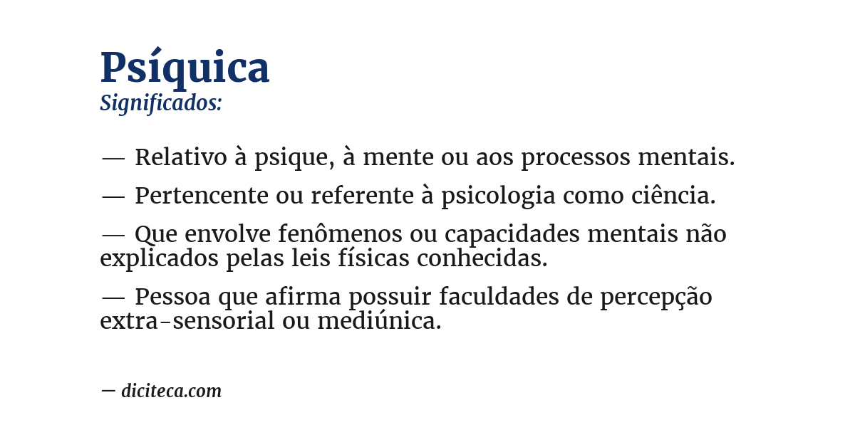 Significado de psíquica