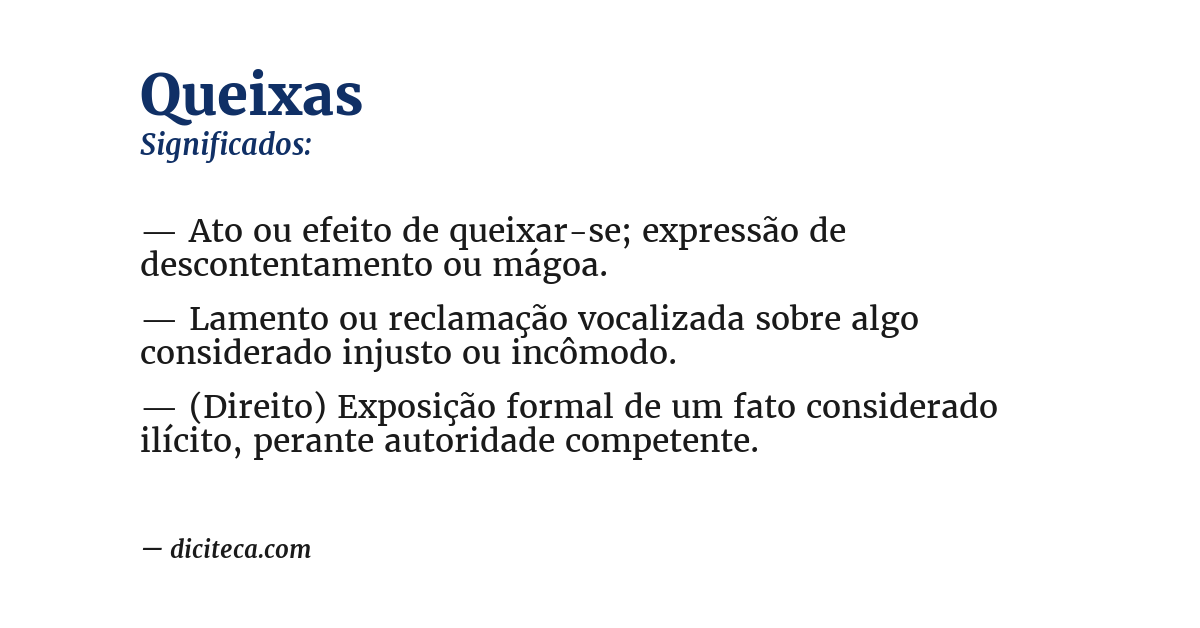 Significado de queixas