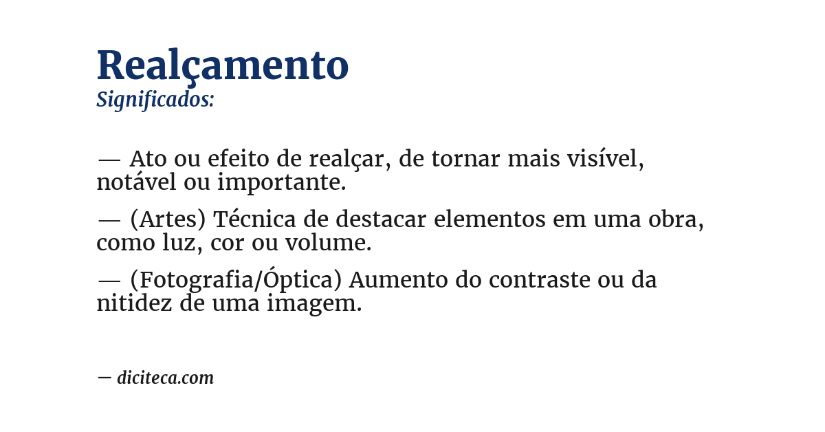 Significado de realçamento