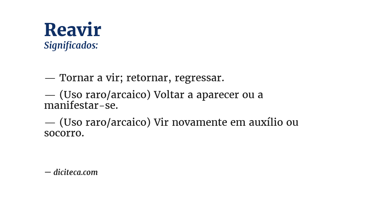 Significado de reavir