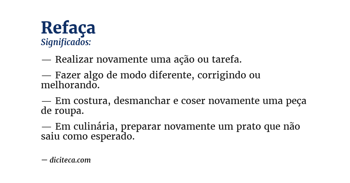 Significado de refaça