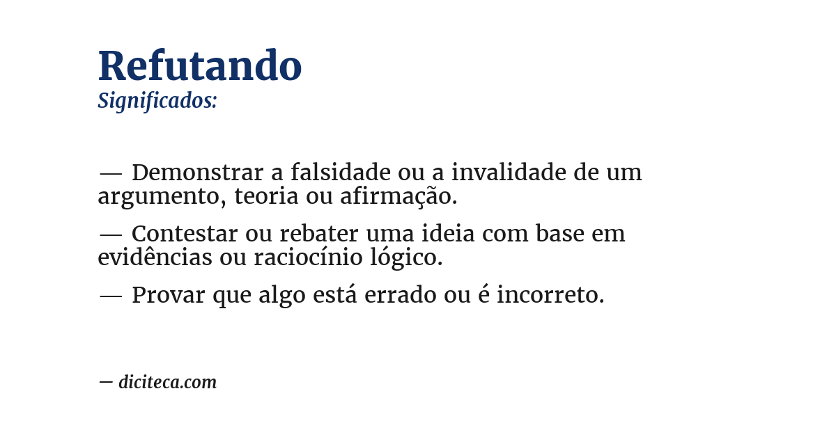 Significado de refutando