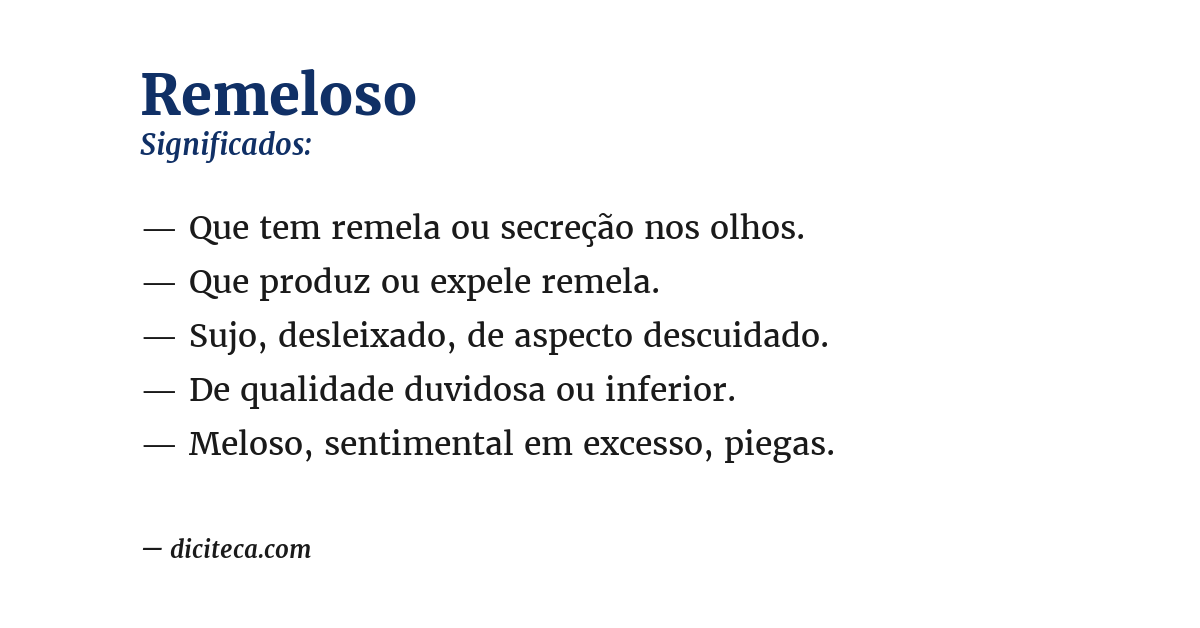Significado de remeloso