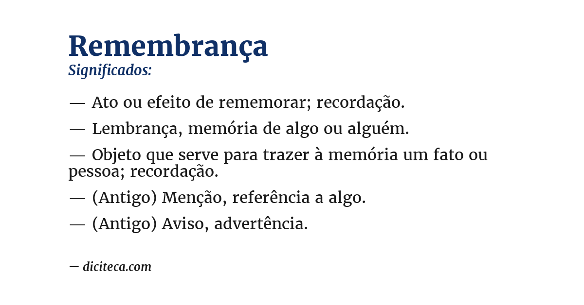 Significado de remembrança