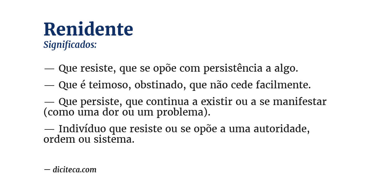 Significado de renidente