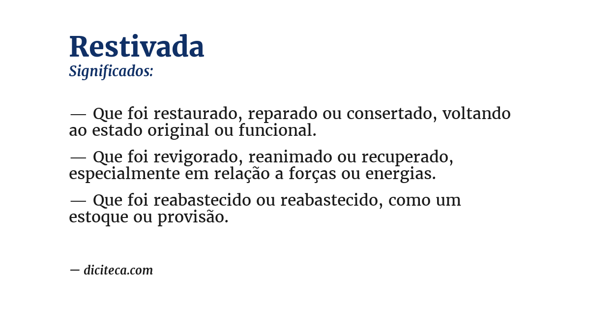 Significado de restivada
