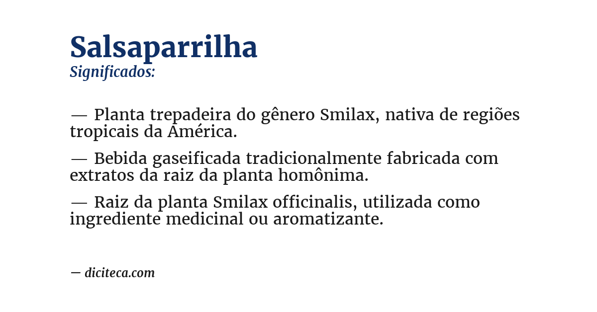 Significado de salsaparrilha