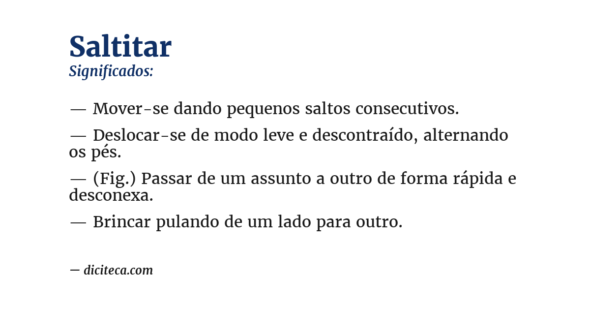Significado de saltitar