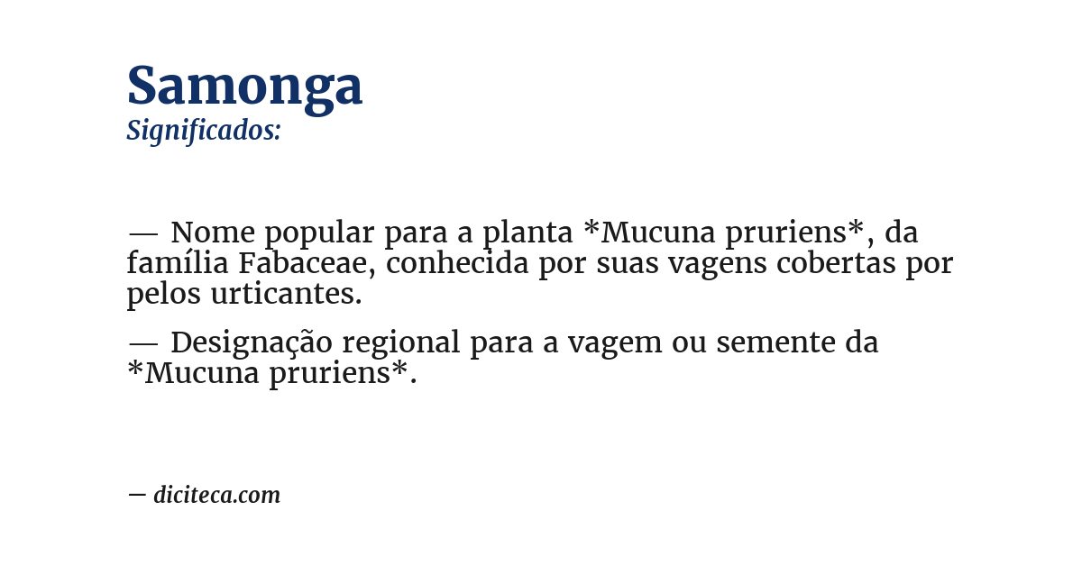 Significado de samonga