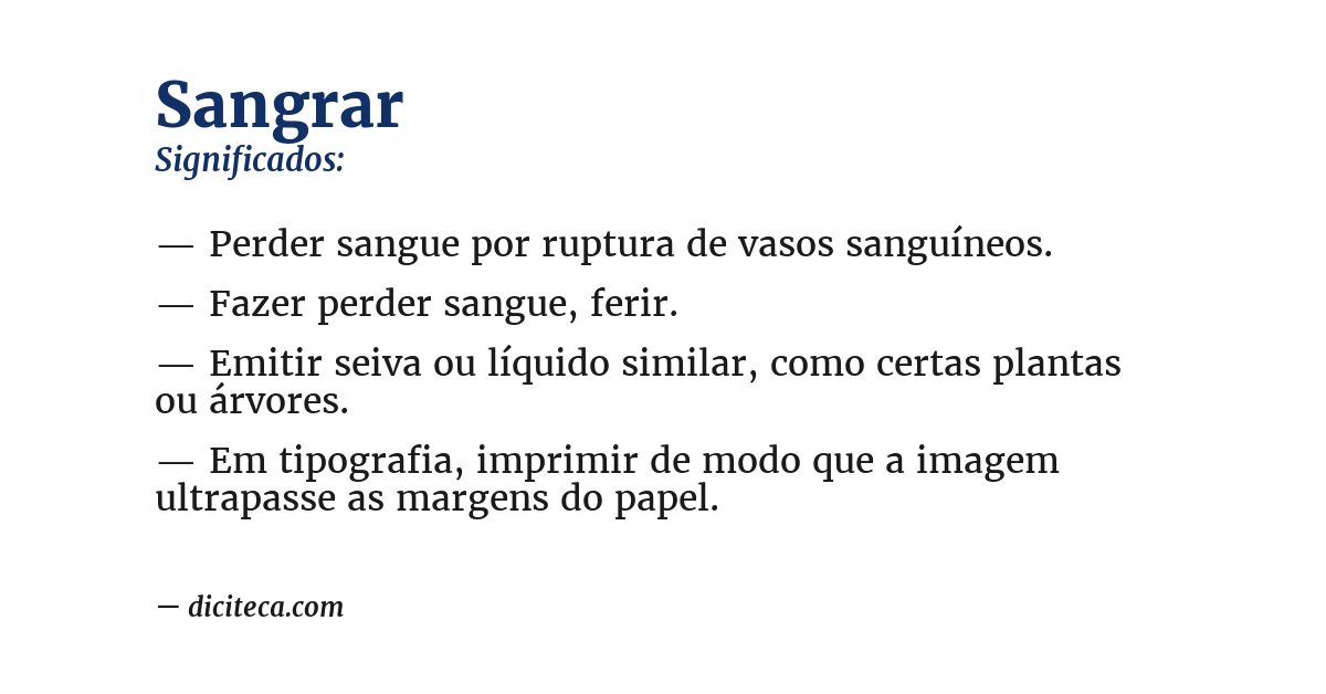 Significado de sangrar