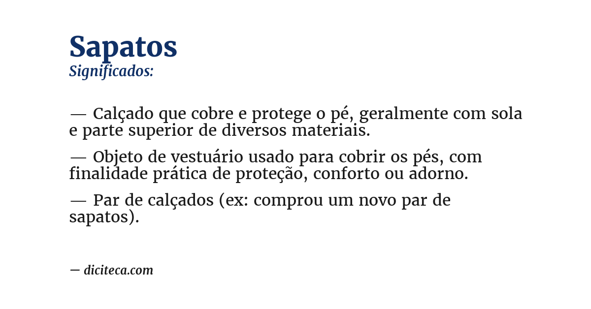 Significado de sapatos