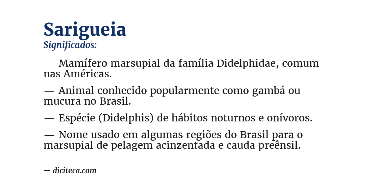 Significado de sarigueia