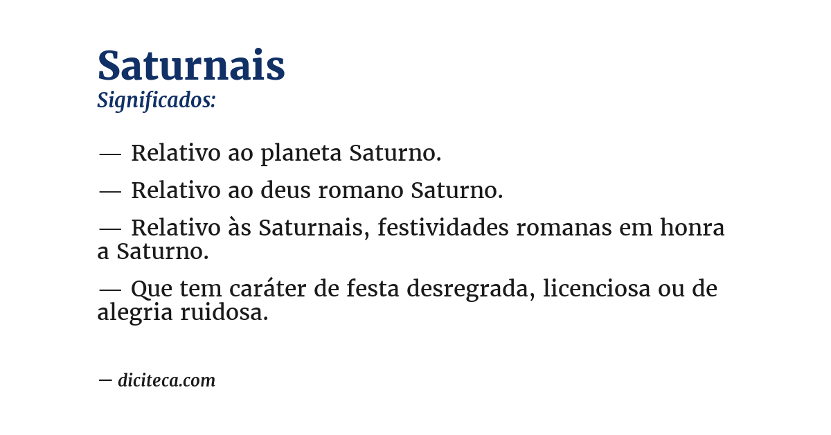 Significado de saturnais