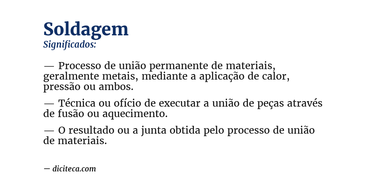 Significado de soldagem