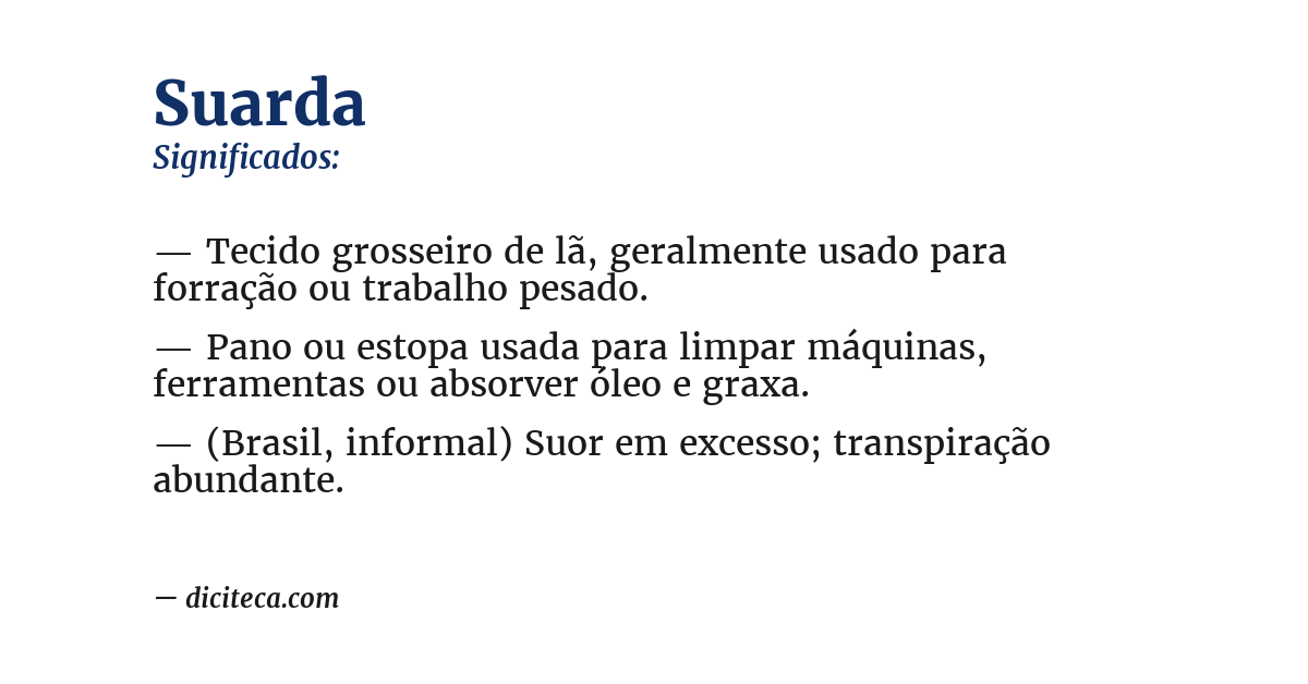 Significado de suarda