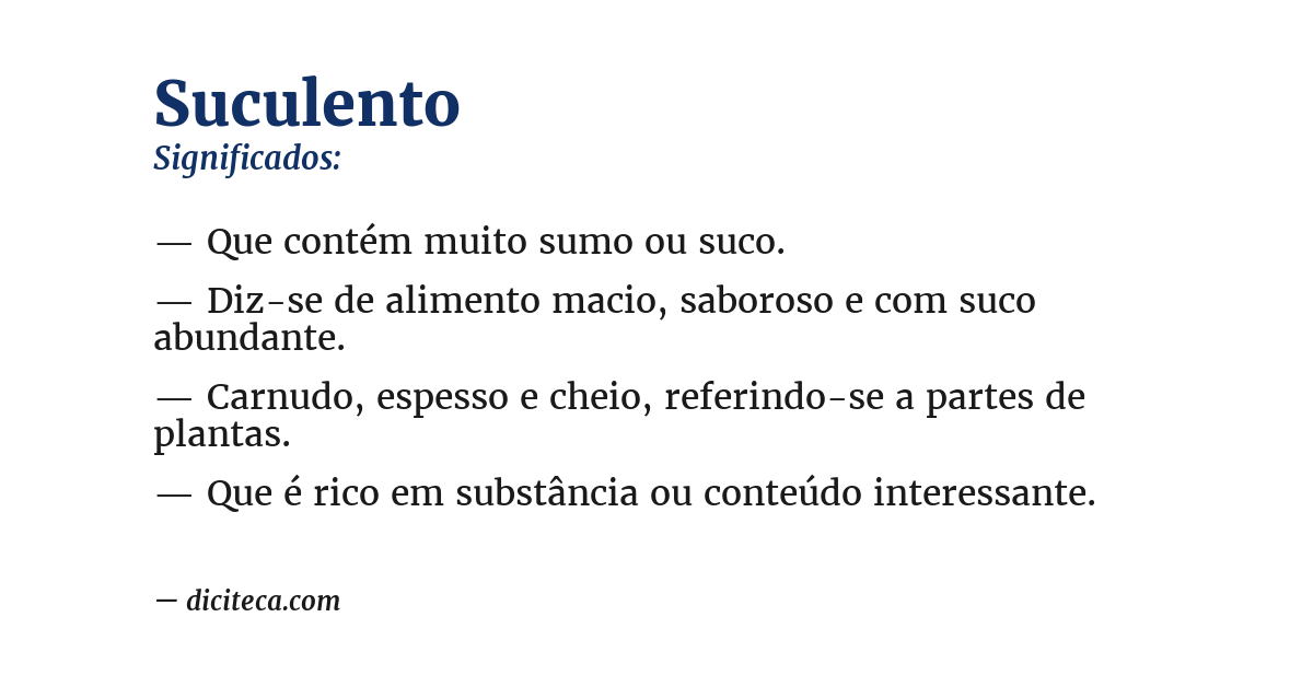 Significado de suculento