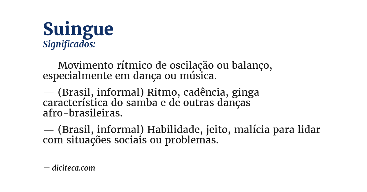 Significado de suingue