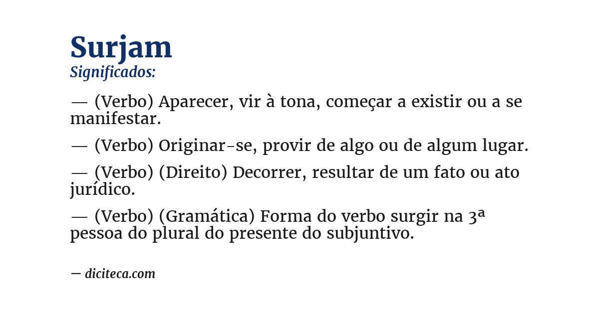 Significado de surjam