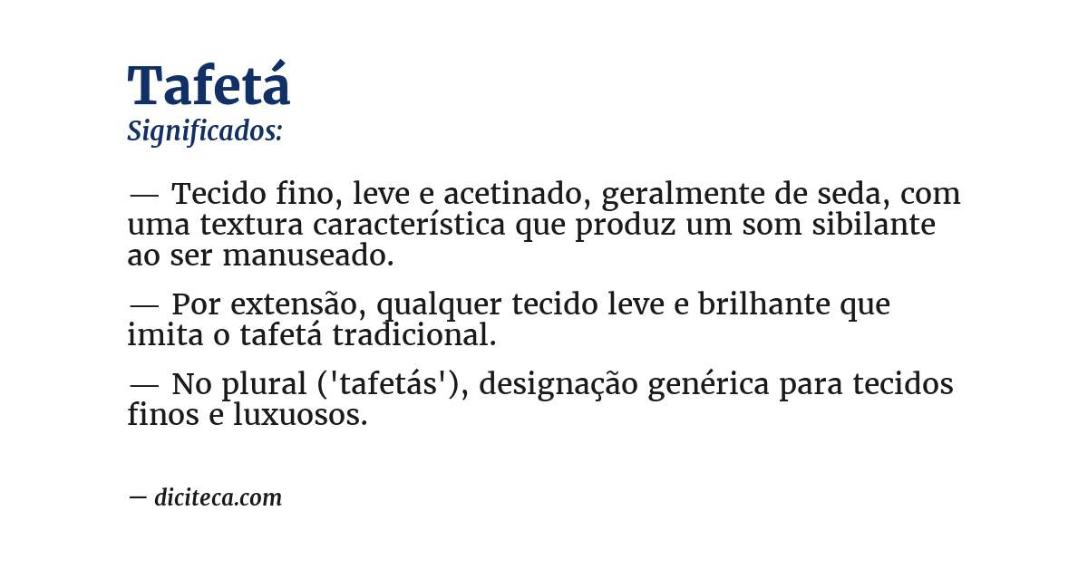 Significado de tafetá