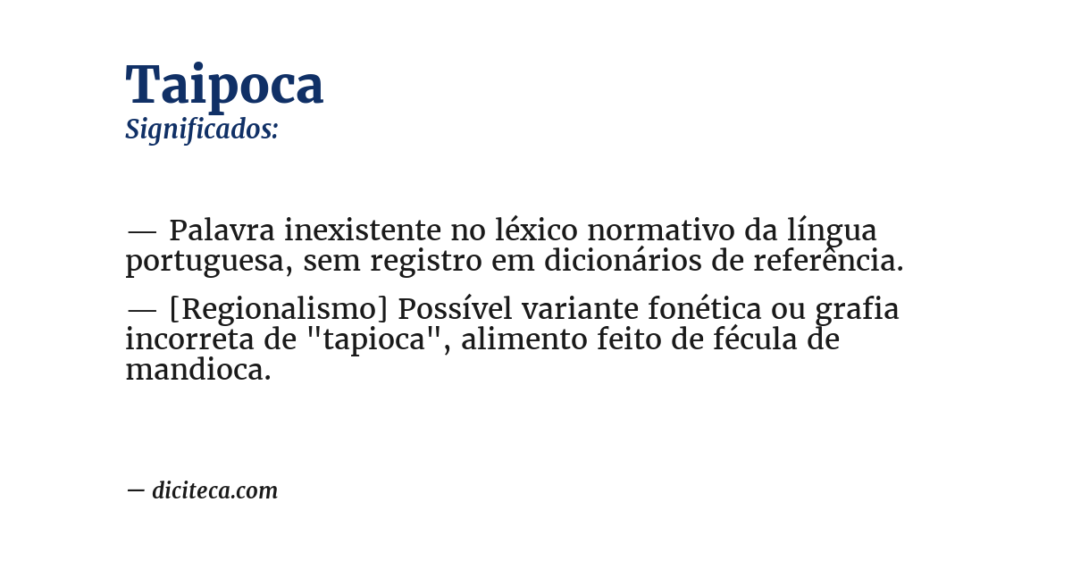 Significado de taipoca