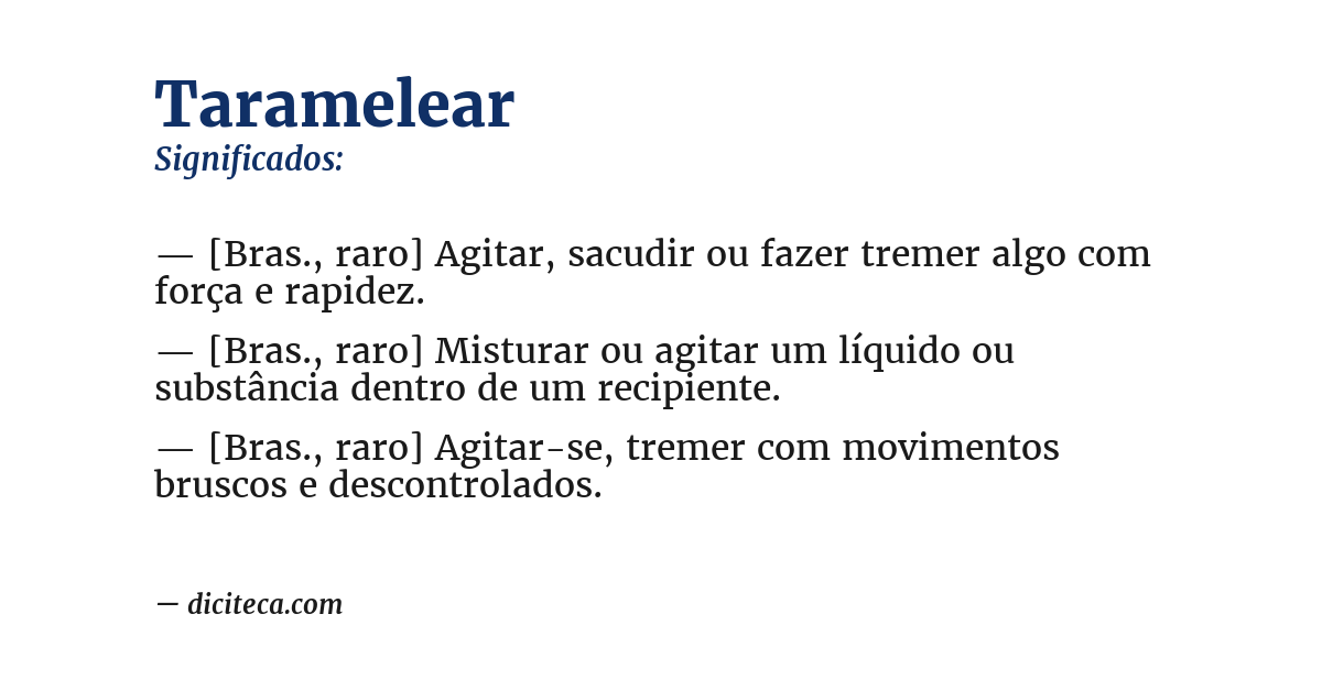 Significado de taramelear