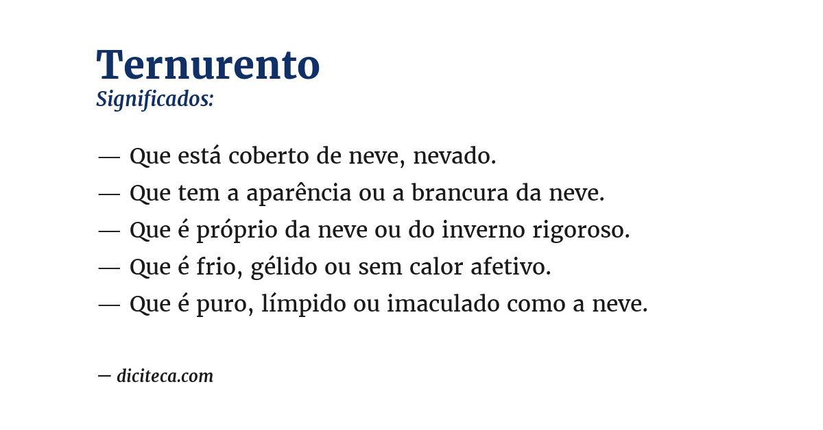 Significado de ternurento