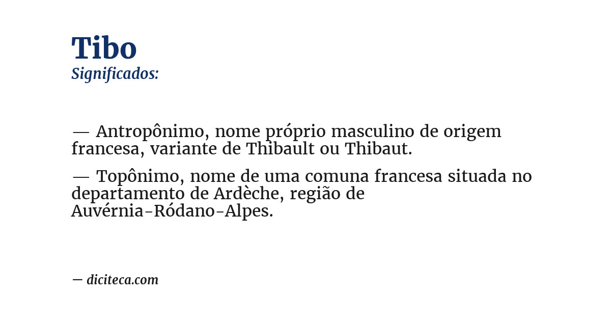 Significado de tibo