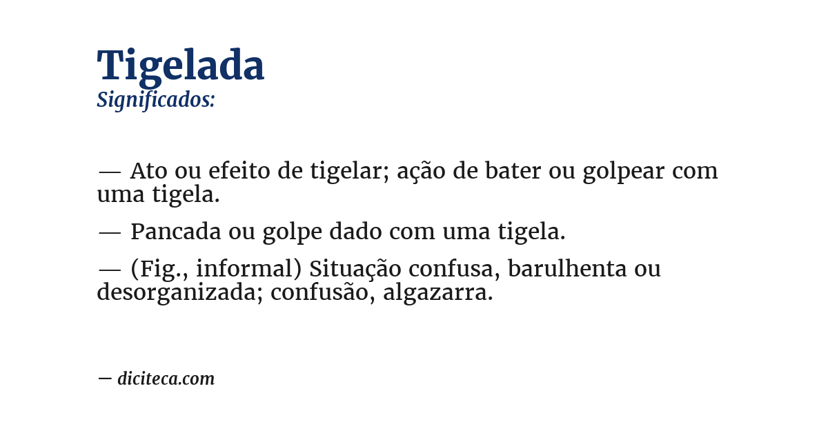 Significado de tigelada