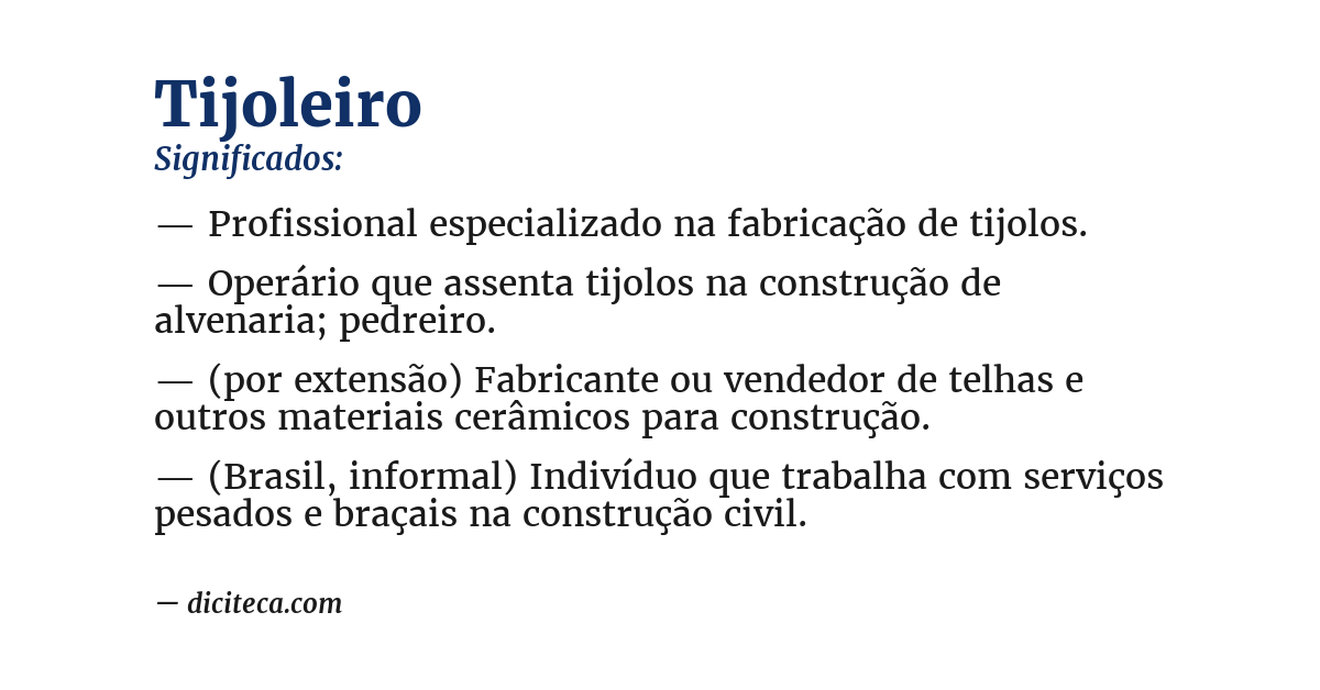 Significado de tijoleiro