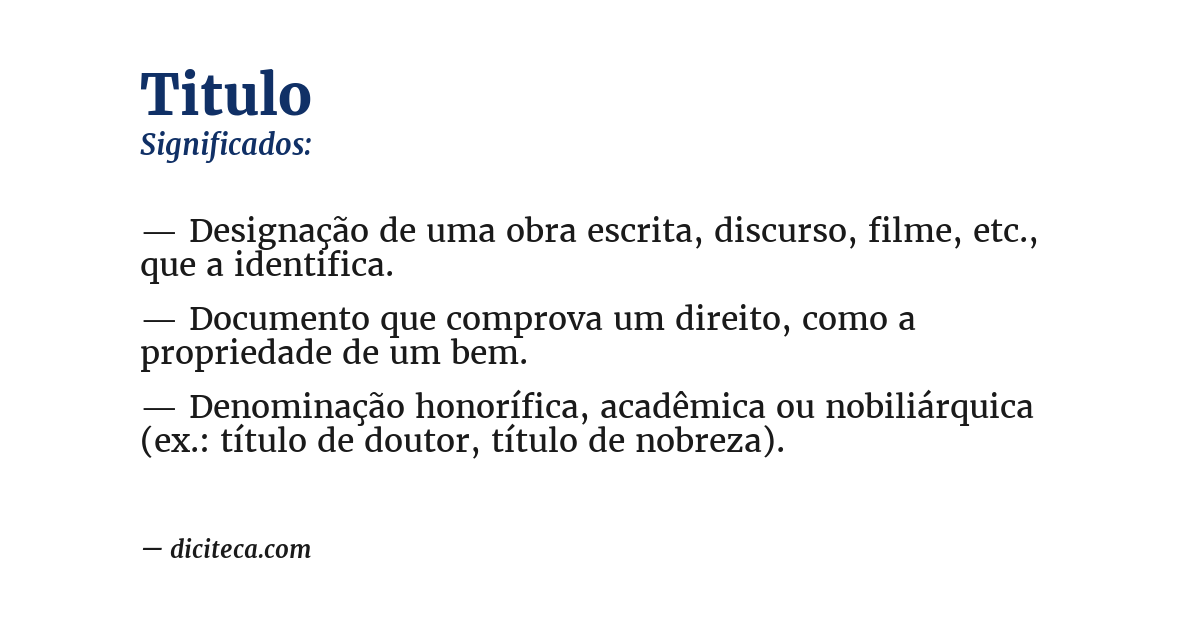 Significado de titulo
