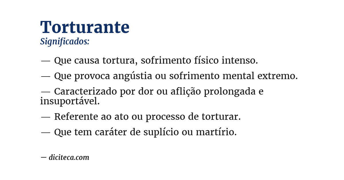 Significado de torturante