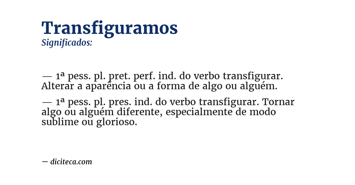 Significado de transfiguramos