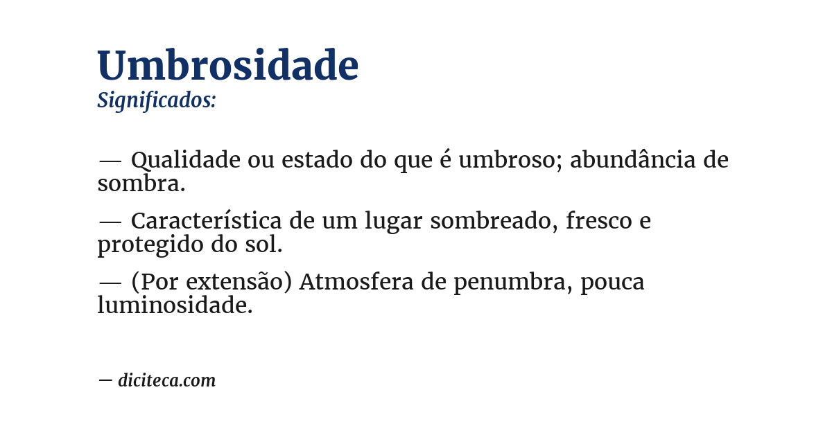 Significado de umbrosidade