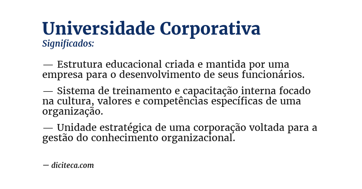 Significado de universidade corporativa