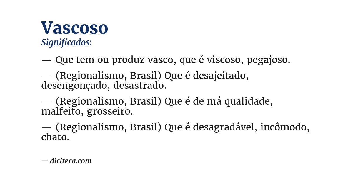 Significado de vascoso
