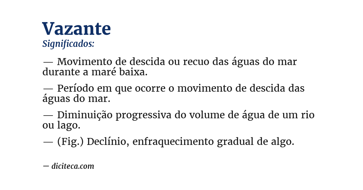 Significado de vazante