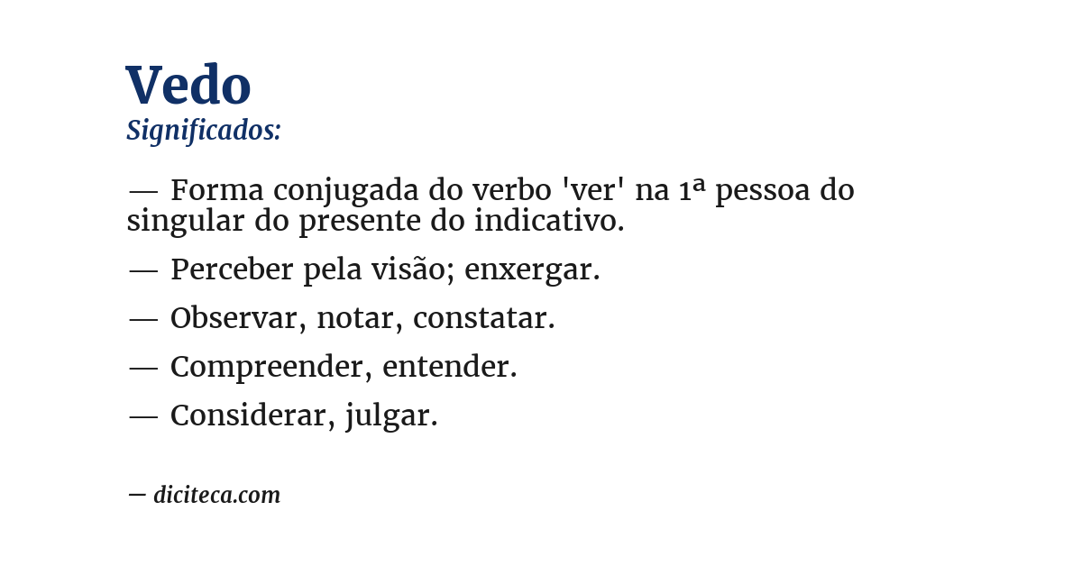 Significado de vedo