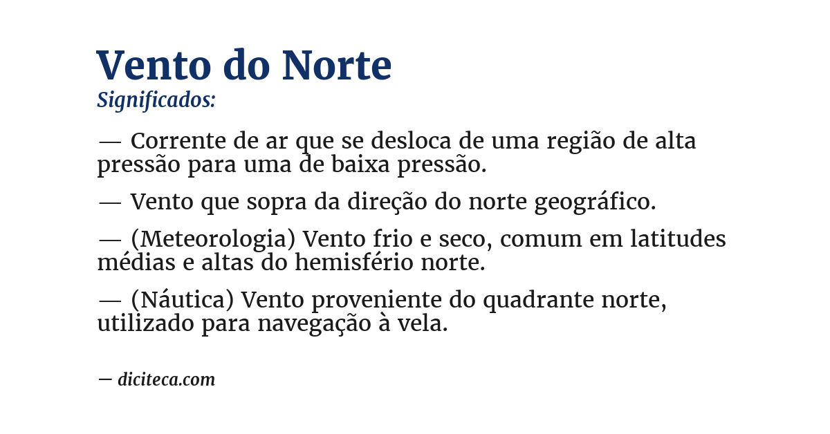 Significado de vento do norte