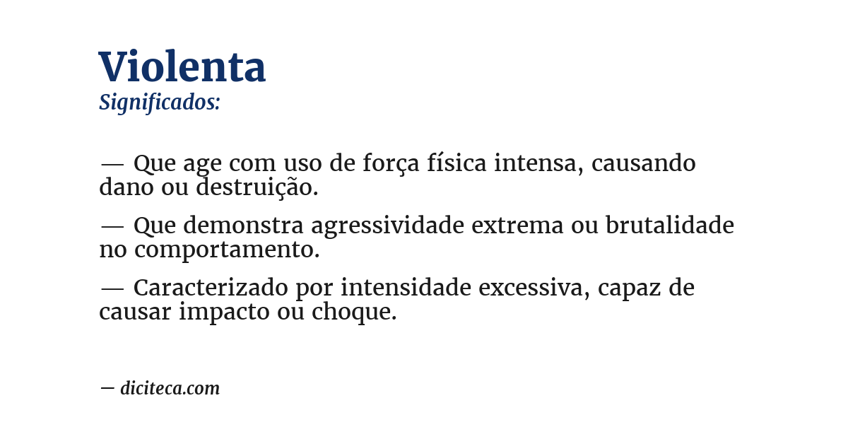 Significado de violenta