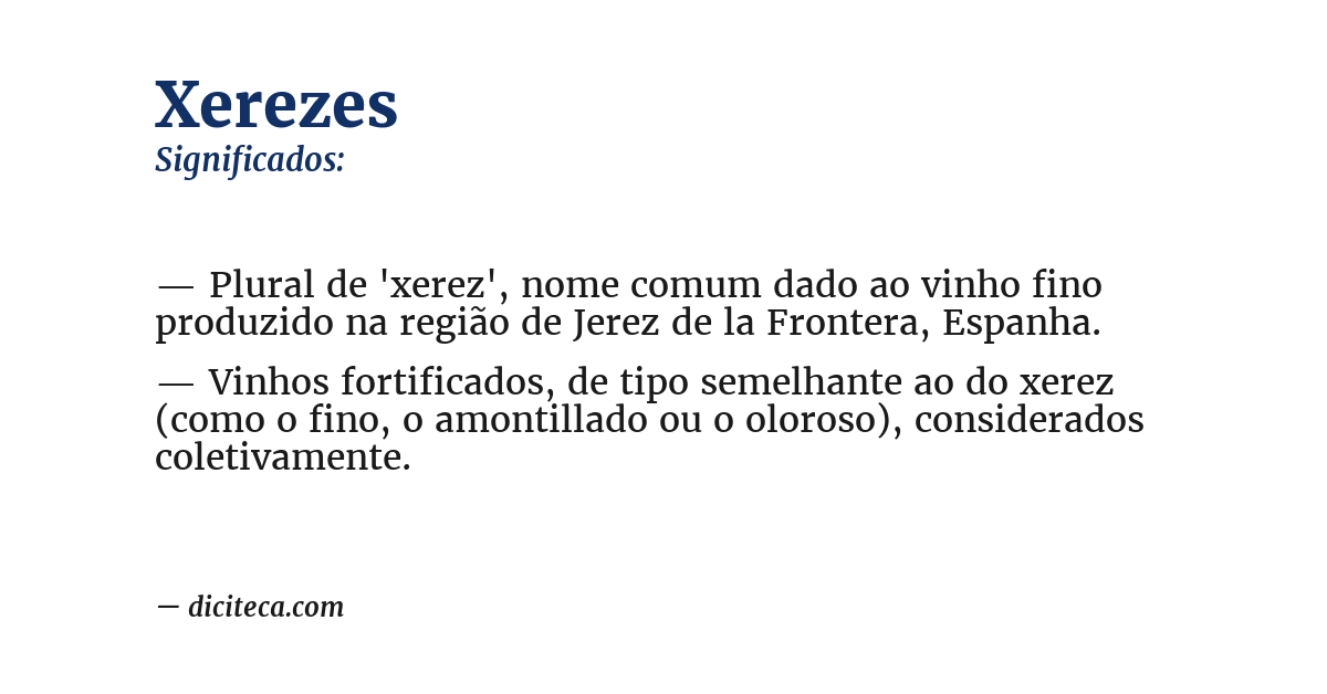 Significado de xerezes