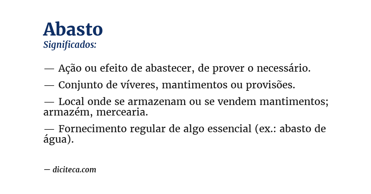 Significado de abasto