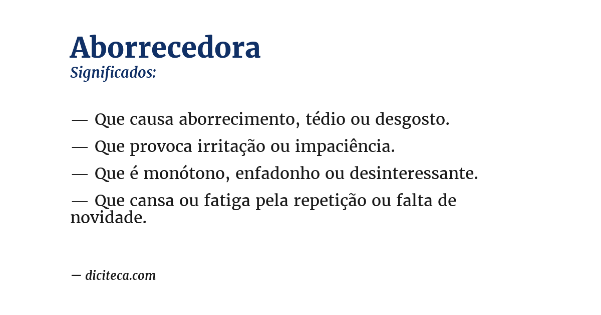 Significado de aborrecedora