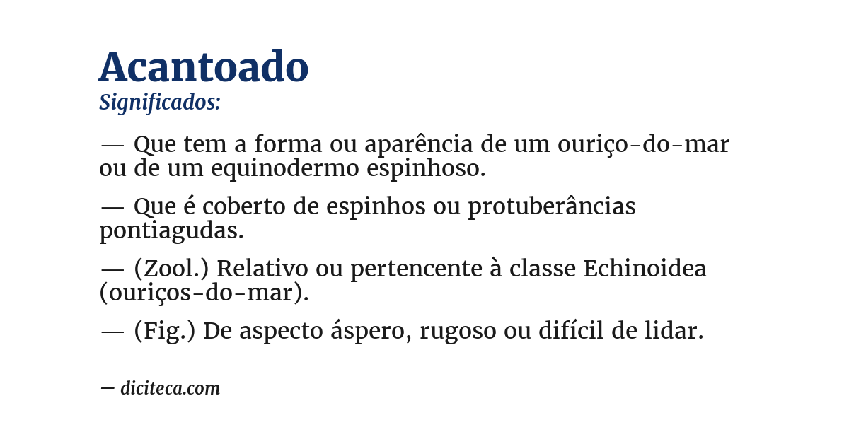 Significado de acantoado