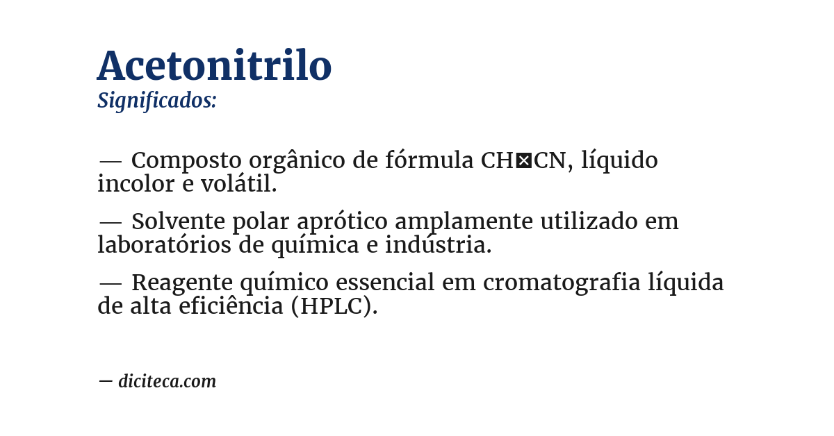 Significado de acetonitrilo