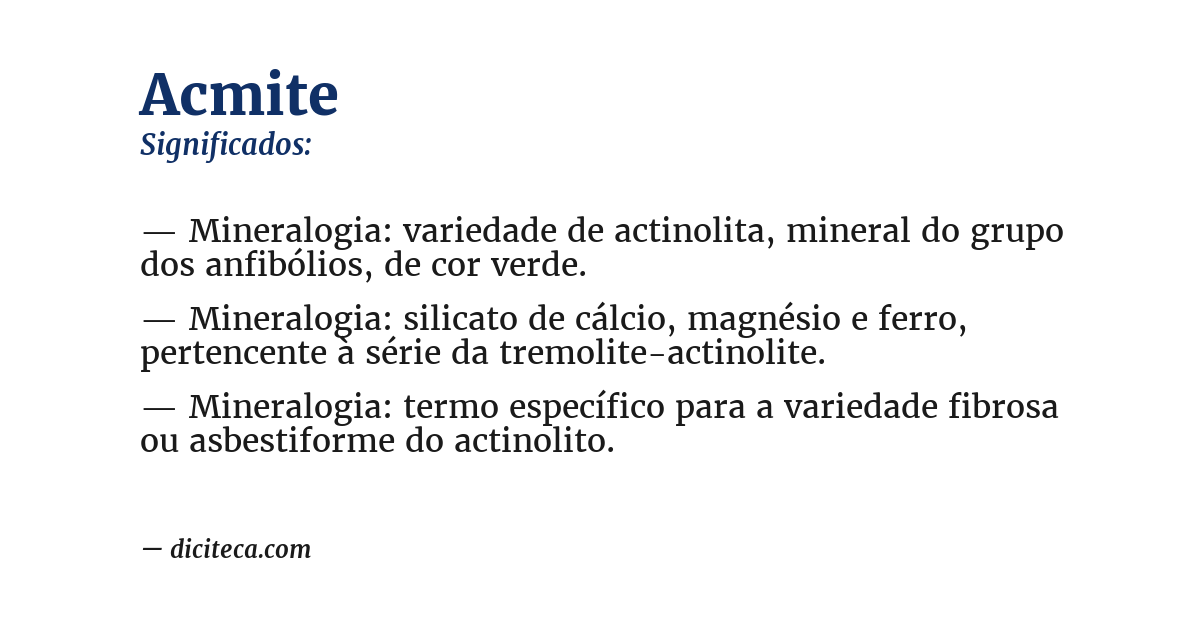 Significado de acmite