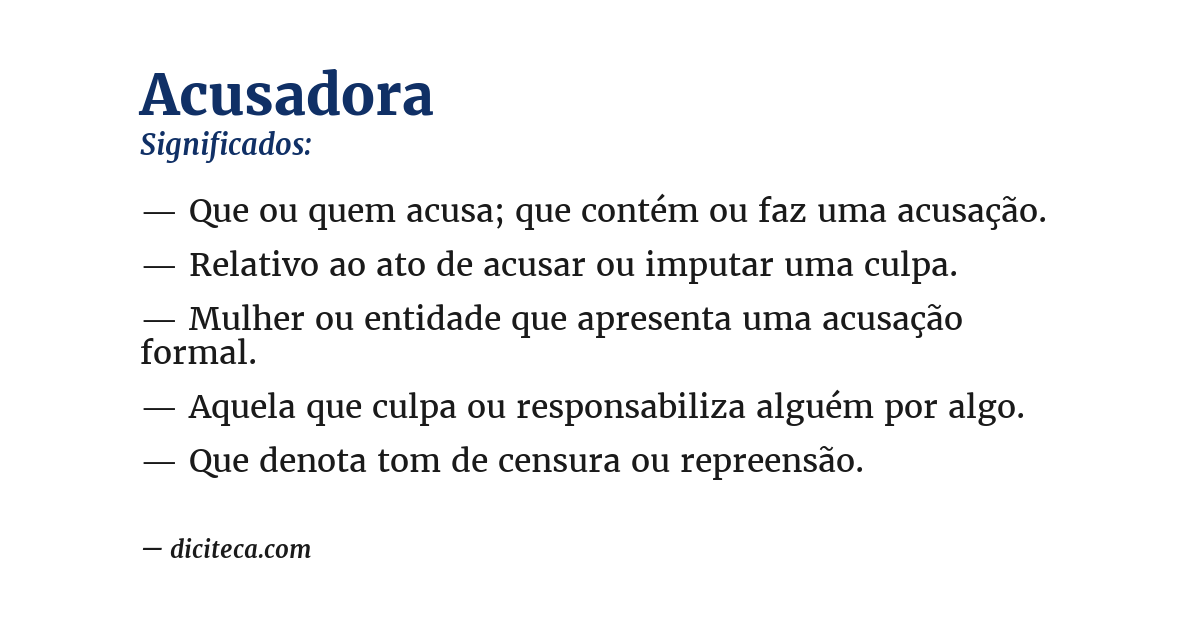 Significado de acusadora